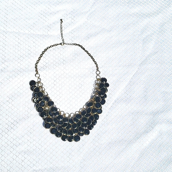 Bold Necklace with Layered Black Jewels - Picture 3 of 4